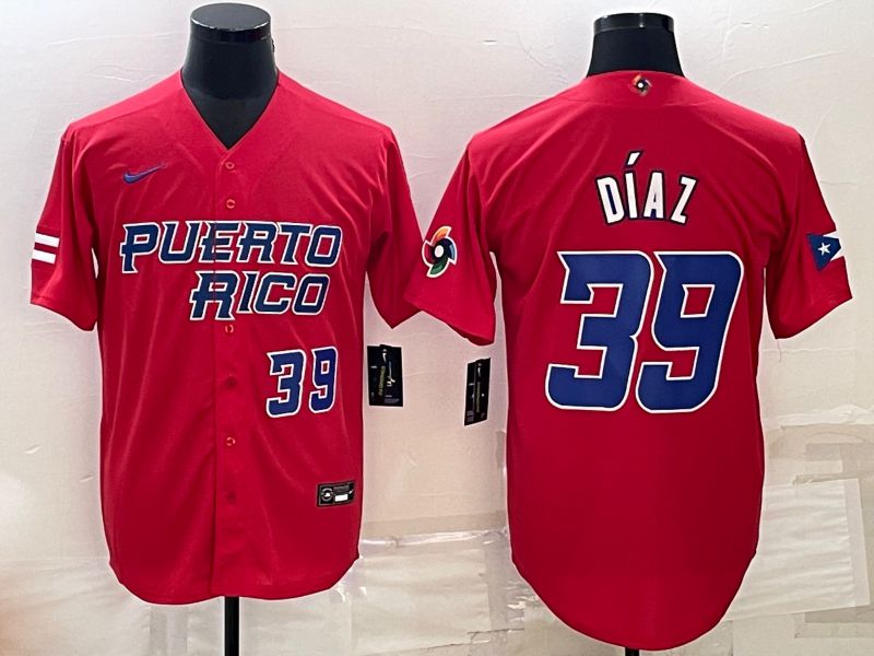 Men 2023 World Cub #39 Diaz Red Nike MLB Jersey2->more jerseys->MLB Jersey